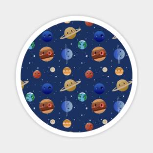 Cute Solar System - Repeating Pattern Magnet